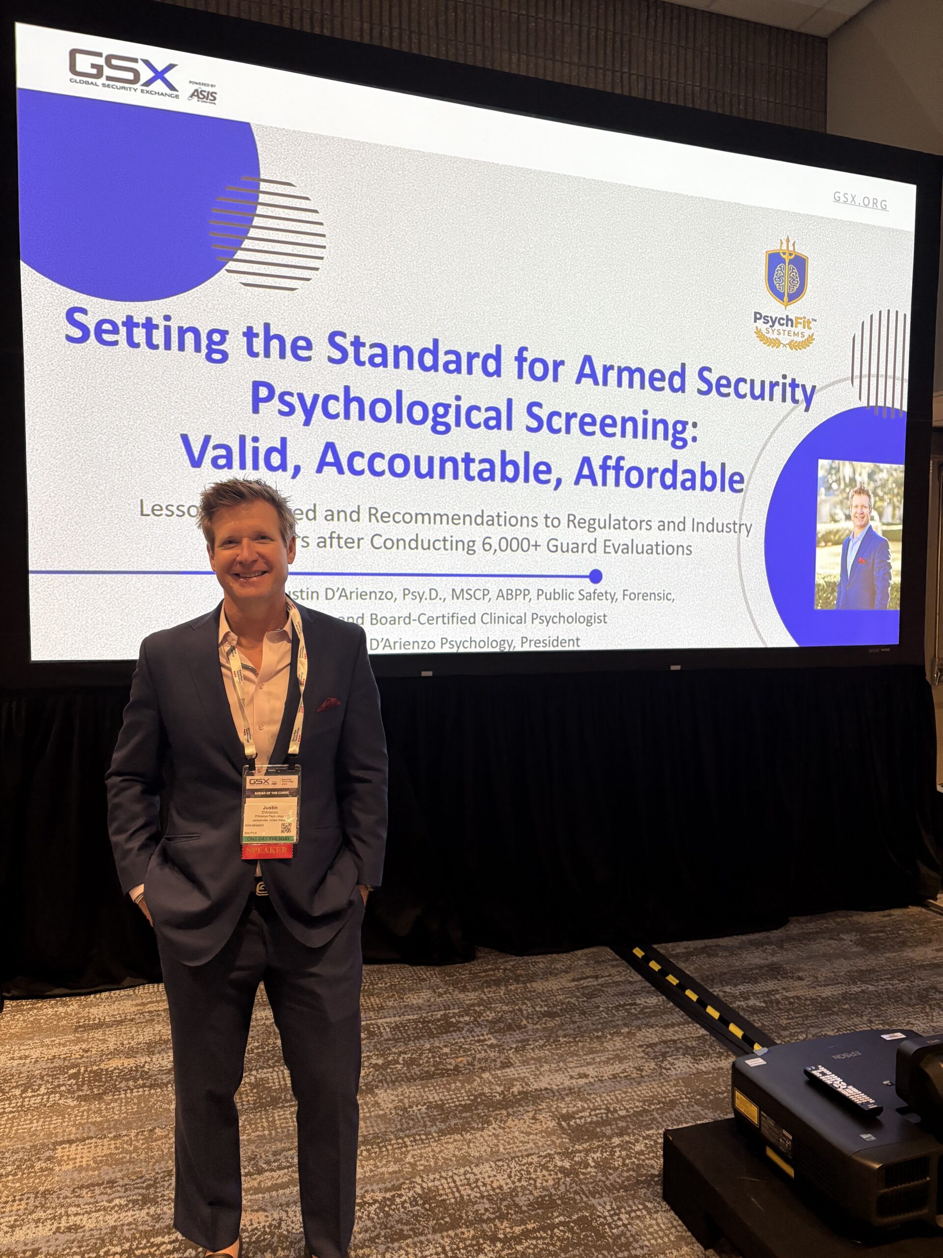 GSX 2026 Atlanta, Georgia, Invited Speaker Dr. Justin D'Arienzo Setting a Standard for Armed Security Psychological Evaluations